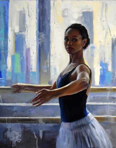 Pittura intitolato "Je suis ballerina IV" da Serghei Ghetiu, Opera d'arte originale, Olio Montato su Telaio per barella in l…