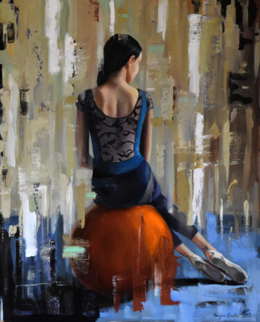 Картина под названием "Je suis ballerina VI" - Serghei Ghetiu, Подлинное произведение искусства, Масло