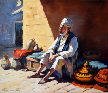 Pintura titulada "An old man portrait…" por Serghei Ghetiu, Obra de arte original, Oleo Montado en Bastidor de camilla de ma…
