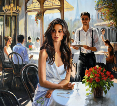 Painting titled "A summer in Paris II" by Serghei Ghetiu, Original Artwork, Oil
