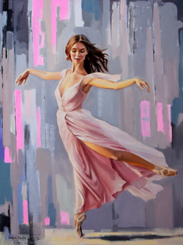 Pintura intitulada "The beauty of dance…" por Serghei Ghetiu, Obras de arte originais, Óleo Montado em Armação em madeira
