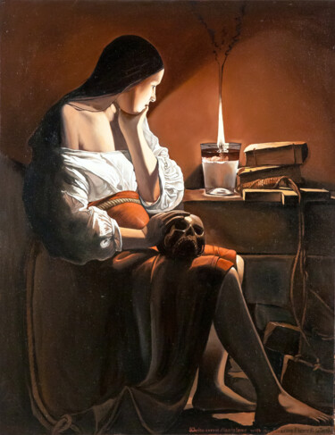 Pintura intitulada "Copy of "Magdalene…" por Serghei Ghetiu, Obras de arte originais, Óleo