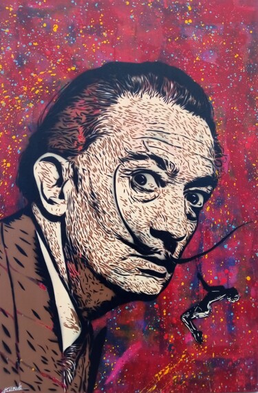 Картина под названием "Swinging on Dali`s…" - Sérgio Clemente, Подлинное произведение искусства, Акрил
