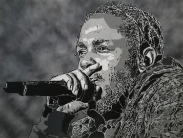 Pittura intitolato "Kendrick Lamar" da Sérgio Clemente, Opera d'arte originale, Acrilico