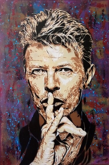 绘画 标题为“David Bowie Shut Yo…” 由Sérgio Clemente, 原创艺术品, 丙烯