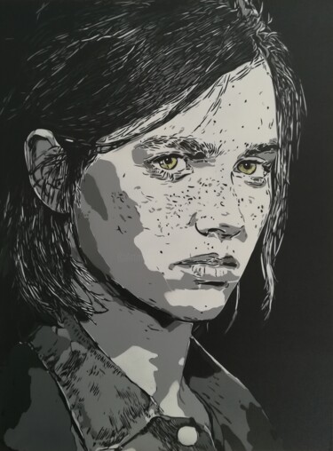 Ζωγραφική με τίτλο "Ellie Last of Us" από Sérgio Clemente, Αυθεντικά έργα τέχνης, Ακρυλικό