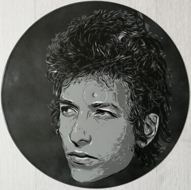 「Bob Dylan」というタイトルの絵画 Sérgio Clementeによって, オリジナルのアートワーク, アクリル