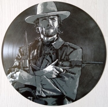 Ζωγραφική με τίτλο "Clint Eastwood" από Sérgio Clemente, Αυθεντικά έργα τέχνης, Ακρυλικό