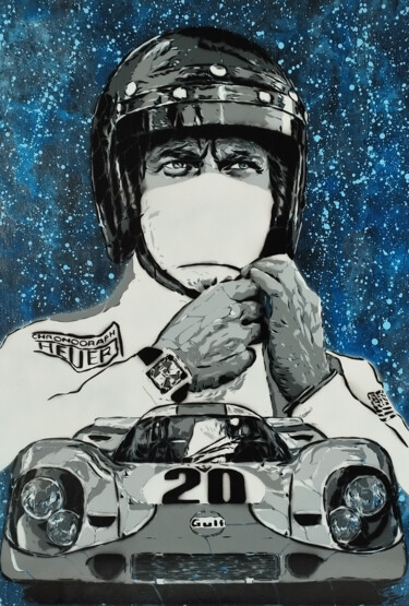 Painting titled "Steve McQueen "Le M…" by Sérgio Clemente, Original Artwork, Acrylic