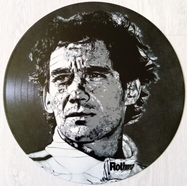 Pittura intitolato "Ayrton Senna Racer" da Sérgio Clemente, Opera d'arte originale, Spray