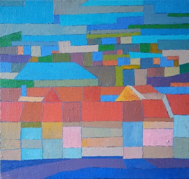 Painting titled "one of the cities o…" by Sergio Kovalov, Original Artwork, Acrylic