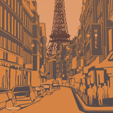 Arte digitale intitolato "Streets of Paris. V…" da Sergio Kovalov, Opera d'arte originale, Lavoro digitale 2D