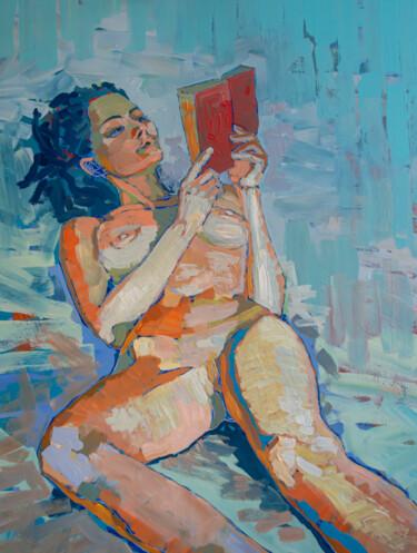 Ζωγραφική με τίτλο "reading time" από Sergio Kovalov, Αυθεντικά έργα τέχνης, Ακρυλικό