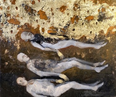 Ζωγραφική με τίτλο "Homme tombés dans l…" από Sergio Padovani, Αυθεντικά έργα τέχνης, Λάδι Τοποθετήθηκε στο Ξύλινο φορείο σκ…
