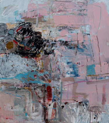 Картина под названием "Pink morning" - Sergiy Dekalyuk, Подлинное произведение искусства, Акрил Установлен на Деревянная рам…