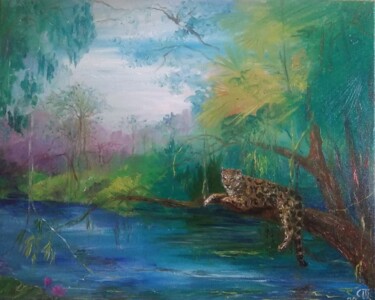 Pittura intitolato ""Amazone"" da Sergiy Tsymbalov, Opera d'arte originale, Olio