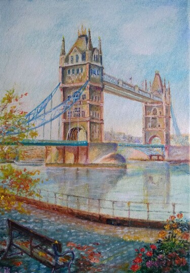 Pintura titulada "Painting "Tower Bri…" por Sergiy Tsymbalov, Obra de arte original, Oleo