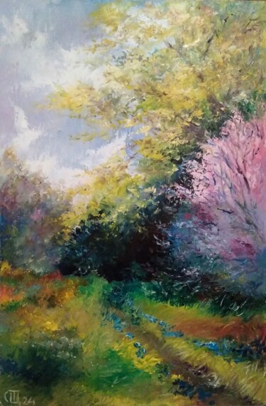 Pintura intitulada "Painting "Forest pa…" por Sergiy Tsymbalov, Obras de arte originais, Óleo
