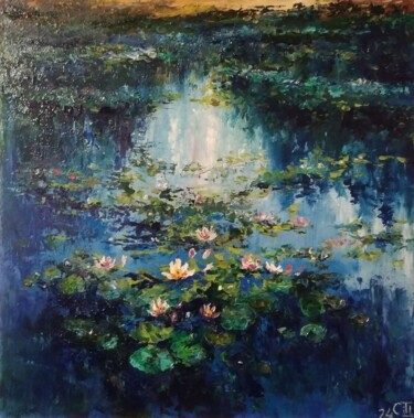 Ζωγραφική με τίτλο "Painting "Lake"" από Sergiy Tsymbalov, Αυθεντικά έργα τέχνης, Λάδι