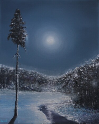 绘画 标题为“Blinding Moon” 由Serguei Borodouline, 原创艺术品, 油