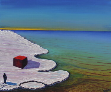 Painting titled "Cube" by Serguei Borodouline, Original Artwork, Acrylic