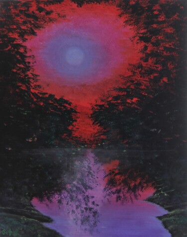 Peinture intitulée "Violet Night - II" par Serguei Borodouline, Œuvre d'art originale, Acrylique