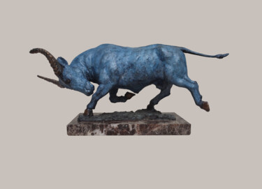 Скульптура под названием "Buffalo ,bronze, 20…" - Serhii Brylov, Подлинное произведение искусства, Бронза