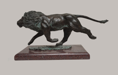 Skulptur mit dem Titel "Lion" von Serhii Brylov, Original-Kunstwerk, Bronze