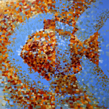 Painting titled "Fish movement" by Serhii Voichenko, Original Artwork, Oil