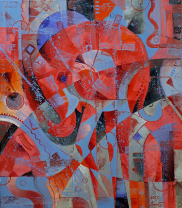 "Pink Elephant" başlıklı Tablo Serhii Voichenko tarafından, Orijinal sanat, Petrol