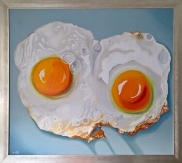 제목이 "Fried egg"인 미술작품 Serhii Zapasnyi로, 원작, 기름