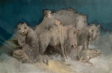 Pittura intitolato "Pegasus" da Sergii Shkoliar, Opera d'arte originale, Acrilico Montato su Cartone