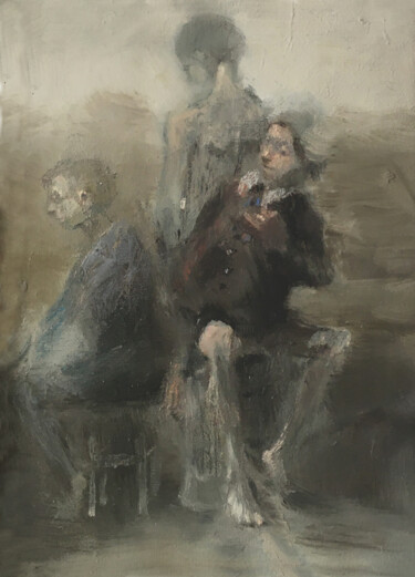 Malerei mit dem Titel "trio: Empheus, Phil…" von Sergii Shkoliar, Original-Kunstwerk, Öl Auf Karton montiert