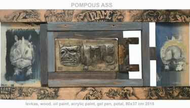 Schilderij getiteld "pompous ass" door Sergii Shkoliar, Origineel Kunstwerk, Olie Gemonteerd op Houten paneel