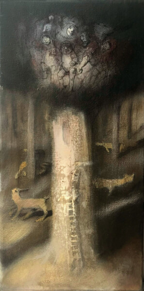 Malarstwo zatytułowany „lapwing cry” autorstwa Sergii Shkoliar, Oryginalna praca, Akryl Zamontowany na Drewniana rama noszy