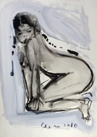 Dessin intitulée "nude VS2" par Serhiy Savchenko, Œuvre d'art originale, Encre