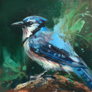 Peinture intitulée "Small bird painting…" par Valerie Serova, Œuvre d'art originale, Huile