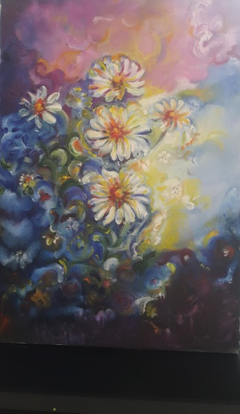 Pittura intitolato "My Flowers" da Serpil Vesek, Opera d'arte originale, Acrilico