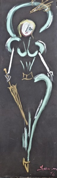 Pintura titulada "Élégante à l'ombrel…" por Servin, Obra de arte original, Oleo