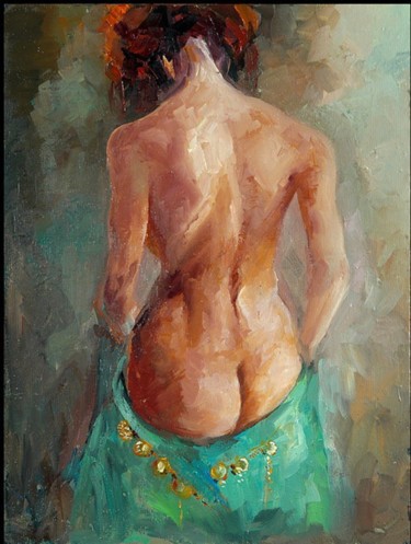 Malerei mit dem Titel "belly dance" von Ümran Giz, Original-Kunstwerk, Öl