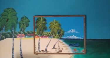 Картина под названием "La plage Puntacana" - Séssé, Подлинное произведение искусства, Акрил