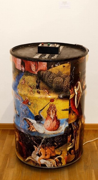 Γλυπτική με τίτλο "Bosch/ Barrel" από Sever, Αυθεντικά έργα τέχνης, Από ανοξείδωτο χάλυβα