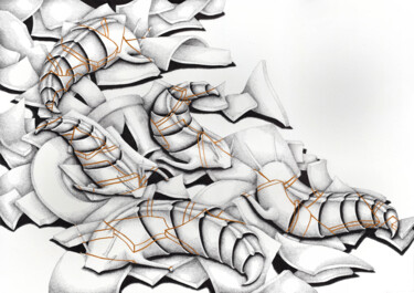 Dibujo titulada "Zerfall - Troisième…" por Séverine Bourgeois, Obra de arte original, Tinta