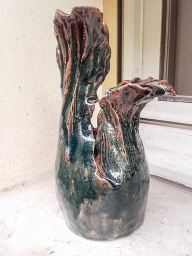Sculptuur getiteld "Pot à vagues" door Severine Soulas, Origineel Kunstwerk, Keramiek