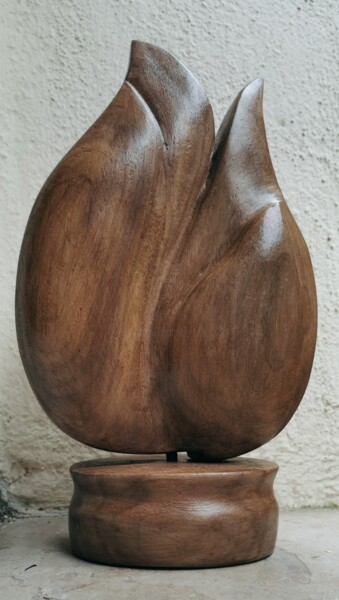 Escultura intitulada "FLORAISON" por Severine Soulas, Obras de arte originais, Madeira