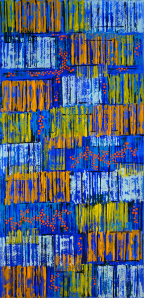 Schilderij getiteld "Colorful Spots (097)" door Sevil Ahmadian, Origineel Kunstwerk, Acryl