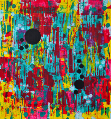 Painting titled "Colorful Spots (109)" by Sevil Ahmadian, Original Artwork, Acrylic