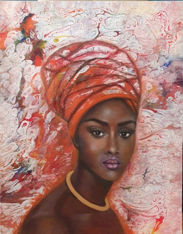 「African Diamond」というタイトルの絵画 Sevinj Huseyinによって, オリジナルのアートワーク, アクリル
