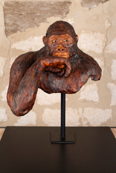 Скульптура под названием "Koko pensive" - Seys Sculpture, Подлинное произведение искусства, Терракота
