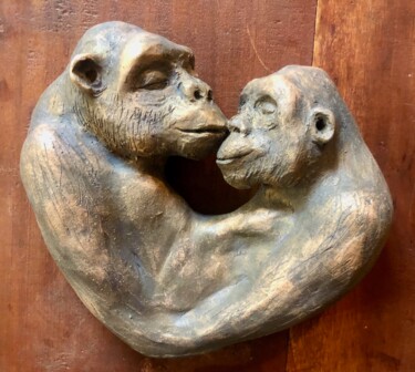 Sculpture titled "Les amoureux" by Seys Sculpture, Original Artwork, Terra cotta